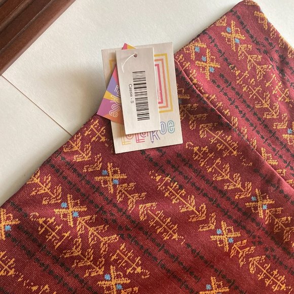 LuLaRoe Womens Brown Cassie Print Knee Length Pull On Straight Pencil Skirt Sz S - Picture 5 of 7